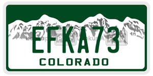 EFKA73 license plate in Colorado