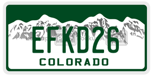 EFKD26  license plate in CO