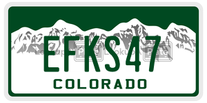 EFKS47  license plate in CO