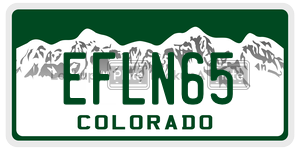 EFLN65 license plate in Colorado