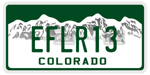 EFLR13  license plate in CO
