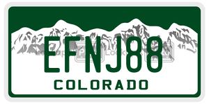 EFNJ88  license plate in CO