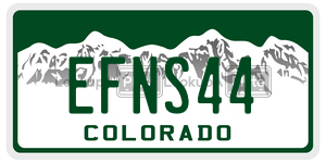EFNS44  license plate in CO