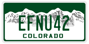 EFNU42  license plate in CO