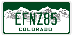 EFNZ85  license plate in CO