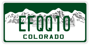 EFQQ10  license plate in CO