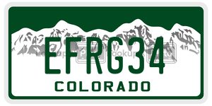 EFRG34  license plate in CO