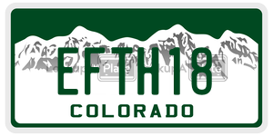 EFTH18  license plate in CO