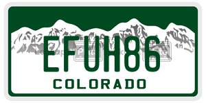 EFUH86  license plate in CO