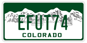 EFUT74  license plate in CO