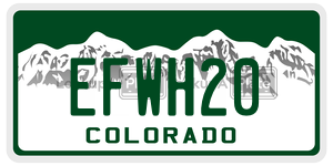 EFWH20  license plate in CO