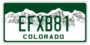 EFXB81  license plate in CO