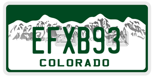 EFXB93  license plate in CO