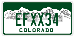 EFXX34  license plate in CO