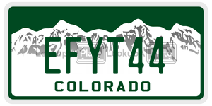 EFYT44 license plate in Colorado