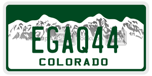 EGAQ44  license plate in CO