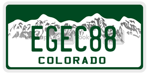 EGEC88  license plate in CO