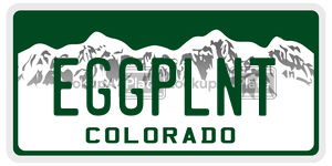 EGGPLNT  license plate in CO