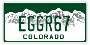 EGGR67  license plate in CO