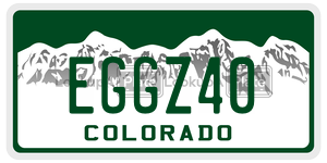 EGGZ40 license plate in Colorado
