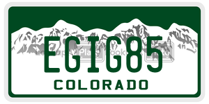 EGIG85  license plate in CO