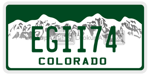 EGII74  license plate in CO