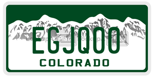 EGJQ00  license plate in CO