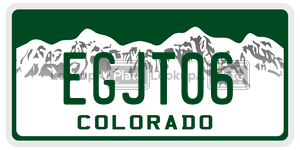 EGJT06 license plate in Colorado