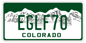 EGLF70  license plate in CO