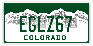 EGLZ67  license plate in CO