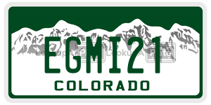 EGMI21  license plate in CO