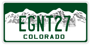 EGNT27  license plate in CO