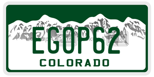 EGOP62  license plate in CO