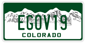 EGOV19  license plate in CO