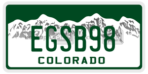 EGSB98  license plate in CO