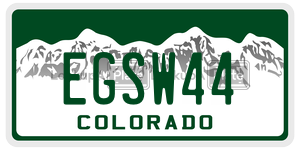 EGSW44  license plate in CO