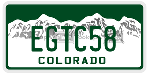 EGTC58  license plate in CO