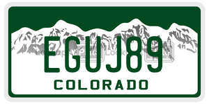 EGUJ89  license plate in CO