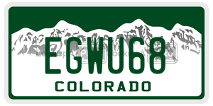 EGWU68  license plate in CO