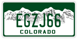 EGZJ66  license plate in CO
