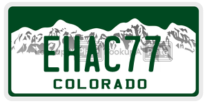 EHAC77  license plate in CO