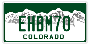 EHBM70  license plate in CO