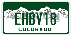 EHBV18  license plate in CO