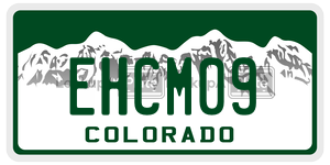 EHCM09  license plate in CO