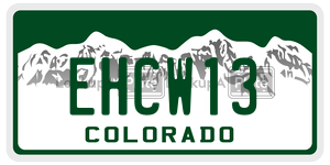 EHCW13  license plate in CO