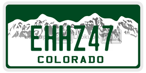 EHHZ47  license plate in CO