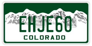 EHJE60  license plate in CO