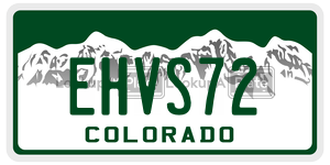 EHVS72  license plate in CO