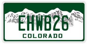 EHWB26  license plate in CO