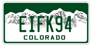 EIFK94  license plate in CO